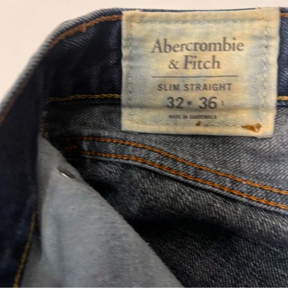 Abercrombie & Fitch | Men’s 32 x 36 Slim Straight Jeans, Dark Wash | Y2K 2000’s - Picture 5 of 16